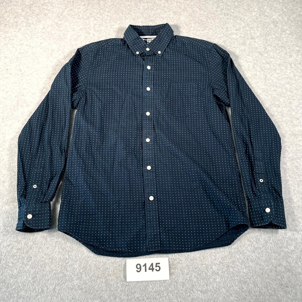 Old Navyโ Classic Shirt Mens Small Blue White Polka Dot Regular Fit Button Down
